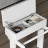 Portable Garment Rack, Clothes Valet Stand With Storage Organizer - White - Image 6
