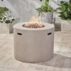 Magnesium Oxide Round Fire Pit With 40, 000 Btu For Patio Use - Light Gray - Image 3