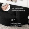 Modern Floor Sofa With 2 Pillows, Convertible Teddy Fabric Foam Filled Sleeper Sofa Bed, Full Size Folding Mattress For Living Room Guest Bed, Playroom, No Assembly Required - Black - Image 12