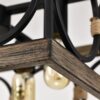 4 Light (Bulb No Included) Farmhouse Rectangle Pendant Light, Wood Texture Vintage Rustic Chandeliers Metal Industrial Hanging Light Fixtures For Kitchen, Entryway, Dining Room - Black / Natural - Image 2