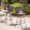 Outdoor Rattan Barstools With Black Brush Copper Iron Frame (Set of 2) - Multi Brown - Image 5