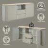 Ingram - Ceramic Top Server - Light Gray - Image 5