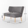 Classic Upholstered Loveseat With Curved Backrest - Gray - Image 5