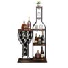 11 Bottle Wine Bakers Rack, 5 Tier Freestanding Wine Rack With Hanging Wine Glass Holder And Storage Shelves, Wine Storage Home Bar For Liquor And Wine Storage for Kitchen, Dining Room - Antique Brown / Black - Image 3