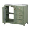 Bathroom Vanity With Two Soft Close Doors, Adjustable Shelves And Three Drawers - Green - Image 13
