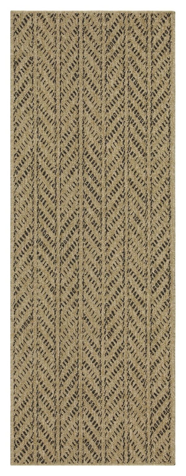 Earth - 2'7" X 7'3" Indoor, Outdoor Area Rug - Natural / Black