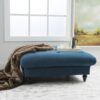 Madrid - Tufted Ottoman Footrest And Coffee Table Stand - Navy Blue - Image 2