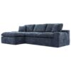 Cloud Sectional Sofa Upholstered Sofa Couch With Double-Layer Cushion And Side Pockets - Blue - Image 17