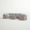 5 Person All Weather Wicker Sectional Seating Group With Cushions - Gray / Gray Mix - Image 2
