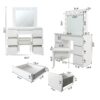Large Vanity Tables With Mirror And Light - Matte White - Image 3