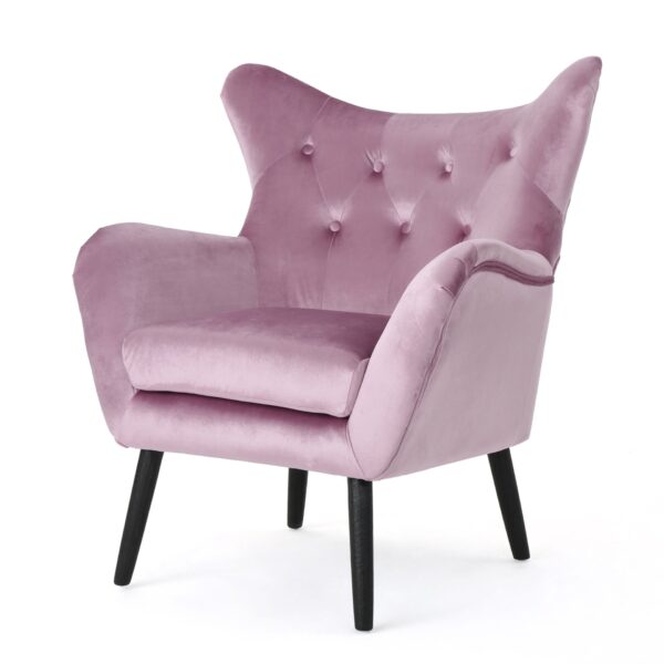 Alyssa - Upholstered Arm Chair With Wingback Design - Lavender