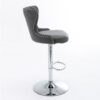 Swivel Barstools Adjusatble Seat Height From 25-33", Modern Upholstered Chrome Base Bar Stools With Backs Comfortable Tufted For Home Pub And Kitchen Island - Dark Gray - Image 5