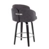 Dahlia - Contemporary Counter Stool With Round Footrest (Set of 2) - Black / Gray - Image 4