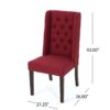 Modern Tufted Dining Chair (Set of 2) With High Back And Birch Wood Legs - Red - Image 3
