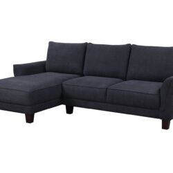 Belle - Sherpa Sectional Sofa With Left Facing Chaise - Black