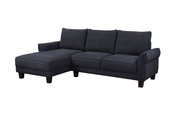 Belle - Sherpa Sectional Sofa With Left Facing Chaise - Black