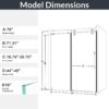 Frameless Single Sliding Shower Door Clear Tempered Glass - Matte Black - Image 3