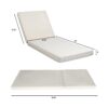 Premium Acacia Wood Lounge Chaise Set With Water Resistant Cushions, Adjustable Recline - Cream / Teak - Image 9