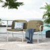 Luna - Outdoor Patio Loveseat - White / Green - Image 16