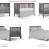 Crib 5 In 1 Convertible, Converts From Baby Crib To Toddler Bed, Fits Standard Full Size Crib Mattress - Storm Gray - Image 9