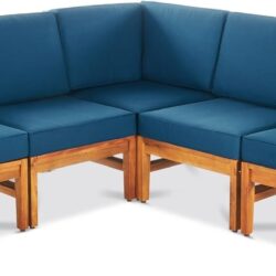 Perla - 5 Pieces Sofa Set - Blue