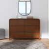 Lionel - Mid-Century Modern Solid Wood 6 Drawer Dresser - Brown - Image 3