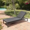 Modern Aluminum Chaise Lounge With Water Resistant Fabric Cushions - Dark Gray - Image 5