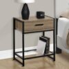 Accent Side Table, Storage Drawer, Contemporary And Modern - Taupe - Image 3