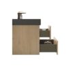Alice - U091-Alice30W-106 Natural Oak Bathroom Vanity With Sink, Large Storage Wall Mounted Floating Bathroom Vanity For Modern Bathroom, One-Piece Black Sink Basin Without Drain - Light Oak - Image 7