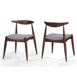 Candescent - Dining Chair With Curved Back And Wood Frame (Set of 2) - Light Gray