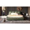 Queen Size Luxury Upholstered Platform Bed With Oversized Padded Backrest And Solid Wood Frame, Suitable For Multiple Heights Of Mattresses - Green - Image 10