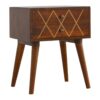 Inlay - Geo Brass Bedside Table - Chestnut - Image 2