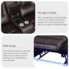 Modern Faux Leather Manual Reclining With Center Console And LED Light Strip, Living Room Furniture Set, Symmetrical Couch With 2 Cup Holders And Storage For Living Room - Brown - Image 6