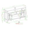 Transitional 2 Door Sideboard With Windowpane Design - Ivory Oak - Image 6
