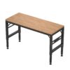 Adjustable Height Workbench, Rubber Wood Top Heavy Duty Workstation With Power Outlets, 2000 Lbs Load Capacity Hardwood Worktable For Workshop, Garage, Office, Home, Commercial - Black - Image 11
