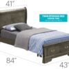 Twin Storage Bed Elegant Traditional - Gray - Image 5