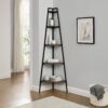 Modern Industrial Corner Bookshelf - Rustic Oak - Image 4
