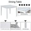 5 Piece Wooden Dining Table Set, Kitchen Table Set With 4 Upholstered Chairs, Wooden Table With Crystal Decoration And Chairs Set For Kitchen, Dining Room - White - Image 4