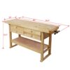 Workbench With 4 Drawers Wooden Workbench For Garage Workshop And Home - Natural - Image 14