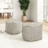 Pouf Luxury Oversized Bean Bag Cube Ottoman - Apollo Bust Gold / Cream Embroidery - Image 5