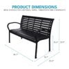 Patio Bench Steel - Black - Image 5