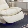 270 Swivel Glider Recliner Chair, Power Recliner Rocking Chair, USB Port Charge For Nursery Chair With Atmosphere Lamp For Living Room Bedroom Apartment - White - Image 18
