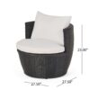 Kono - Outdoor 3 Pieces Chat Set With Cushions And Tempered Glass Tabletop - Black / Ivory - Image 4