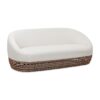 Willow - Upholstered Woven Patio Deep Seating Sofa, Wicker Frame - Wheat Beige / Golden Brown - Image 2