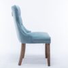 Nikki - Modern, High-End Tufted Solid Wood Contemporary Velvet Upholstered Dining Chair With Wood Legs Nailhead Trim (Set of 2) - Light Blue - Image 4