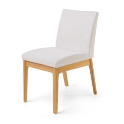 Contemporary Dining Chair (Set of 2) With Upholstered Legs - Light Beige