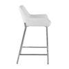 Daniella - Contemporary Fixed Height Counter Stool (Set of 2) - White / Chrome - Image 4