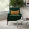 Cole - Solid Wood Lounge Chair - Green Fabric - Image 12