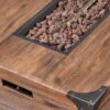 Outdoor Patio Rectangle Gas Burning Fire Pit 50, 000 Btu, Wood Pattern - Brown - Image 15