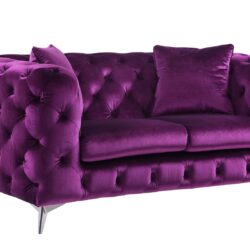 Atronia - Velvet Loveseat - Purple